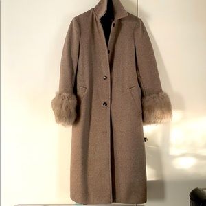 Storets winter trench with faux fur cuffs